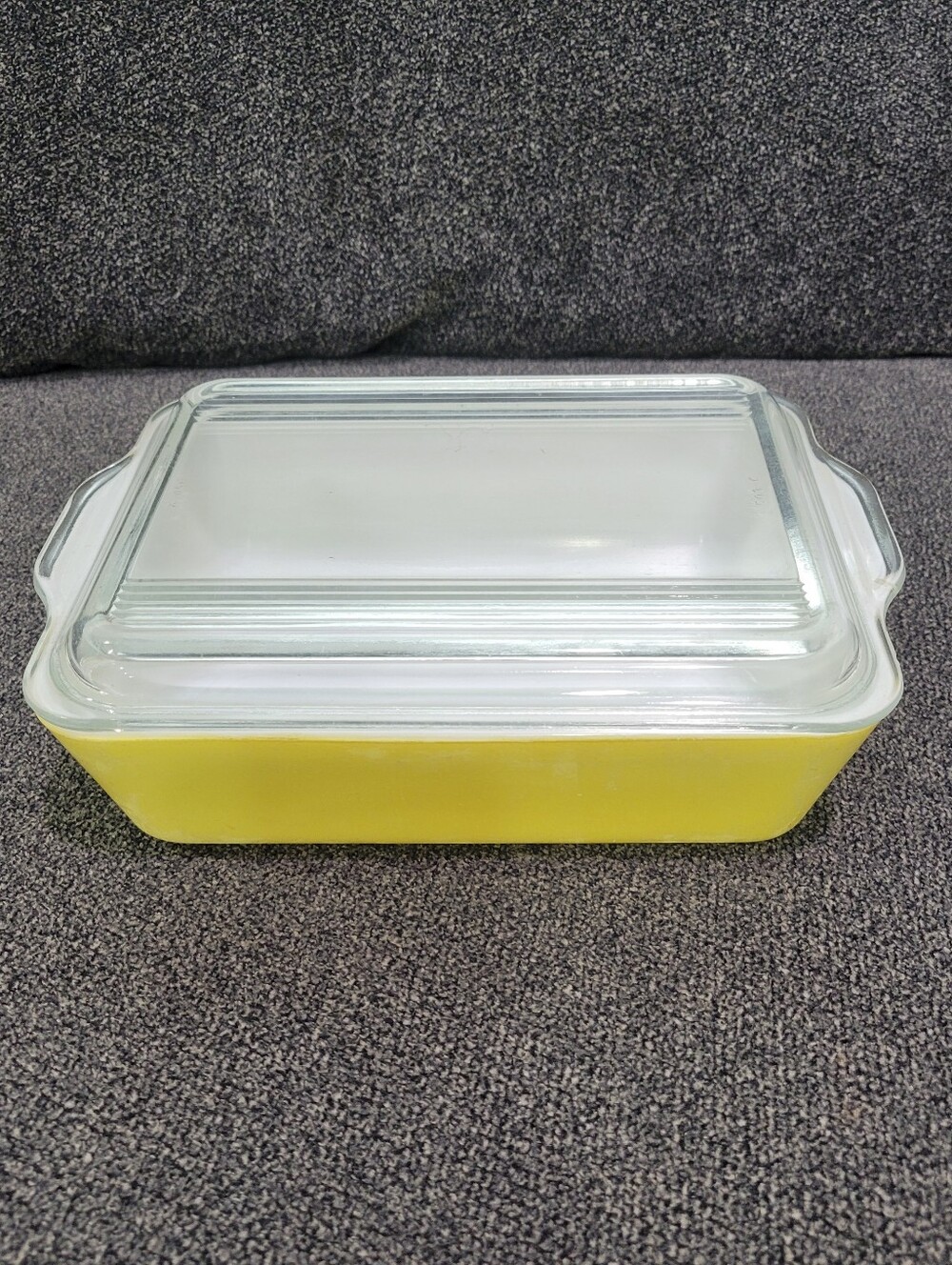 Vintage PYREX YELLOW OVENWARE REFRIGERATOR DISH #503-B CLEAR LID #503-C